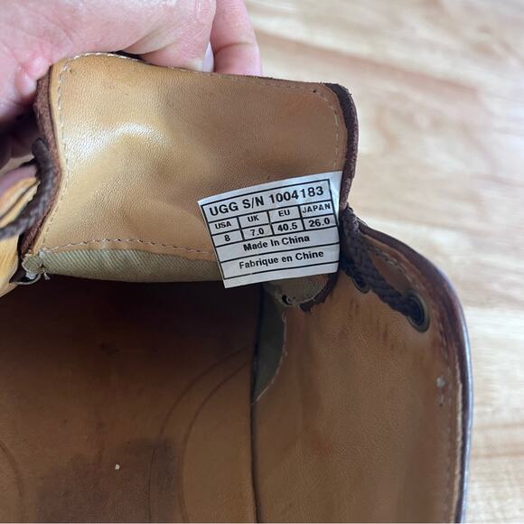 Ugg Australia Shoe Boat Mens Size 8 M Newell Brown leather Lace-up Moc Toe main image 13